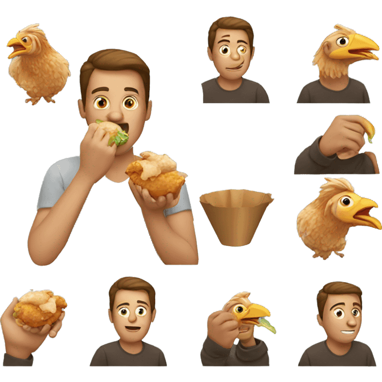 guy eating chicken emoji