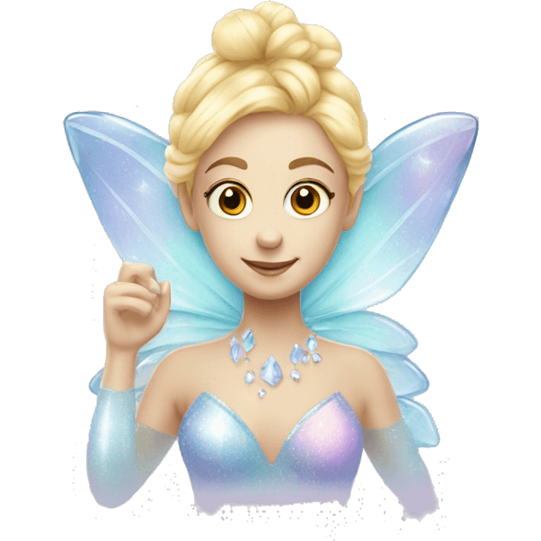 Sparkly glossy Pastel  glass crystal fairy  emoji