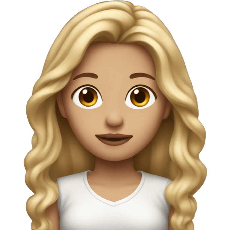 Girl with long dirty blonde hair  emoji