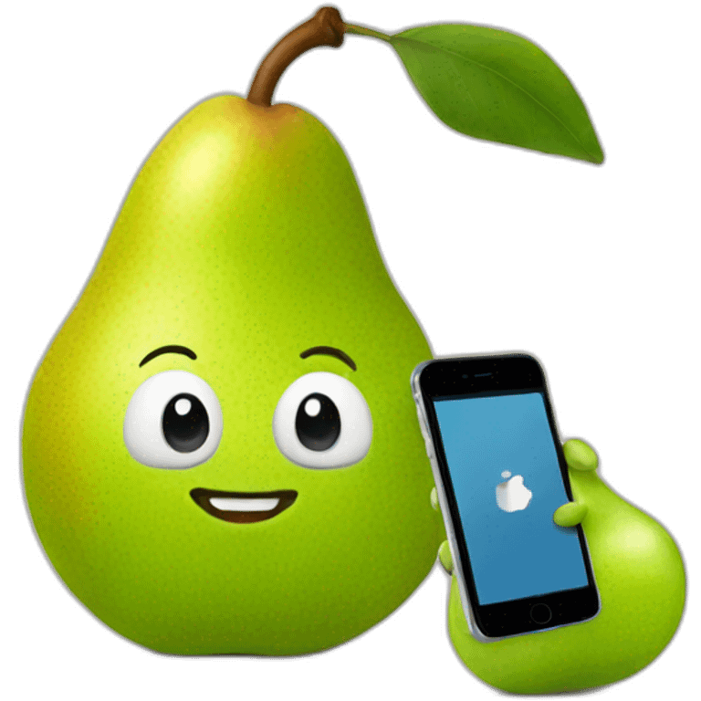 pear and phone emoji