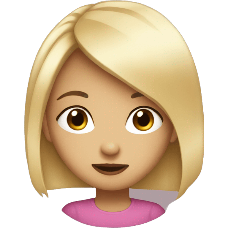 Girl with blonde hair give a ping kiss emoji