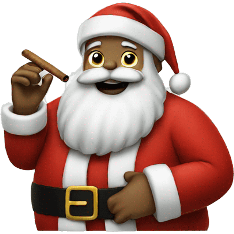 Santa smoking a cigar emoji