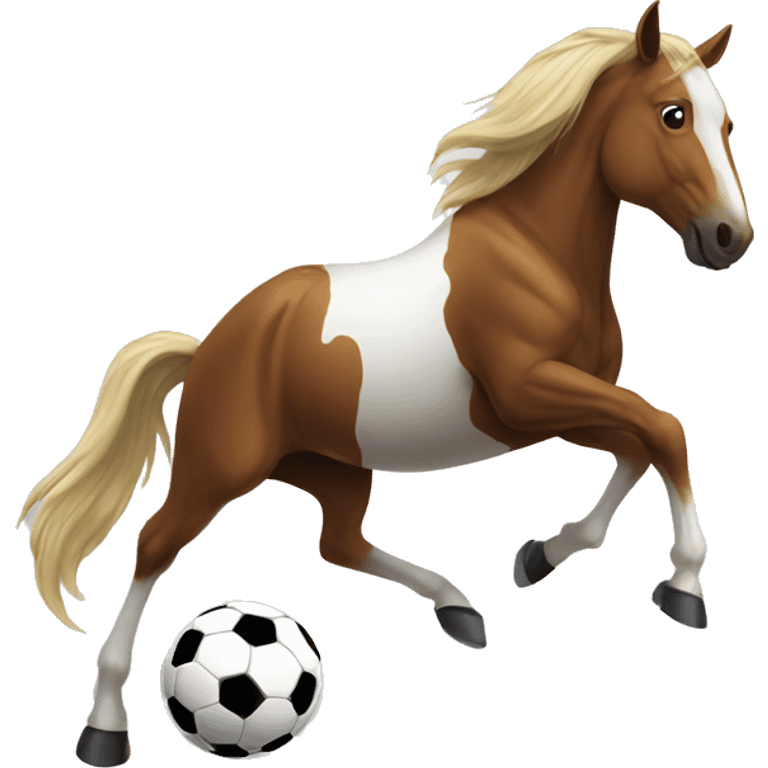 Horse playing soccer emoji