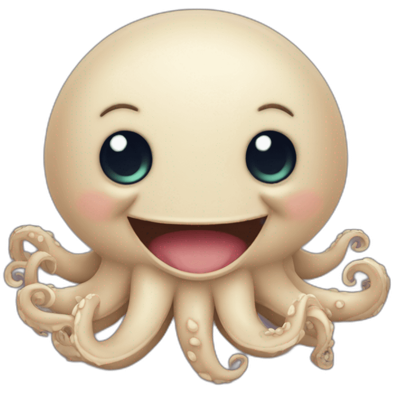 cute kraken cute face blinking emoji