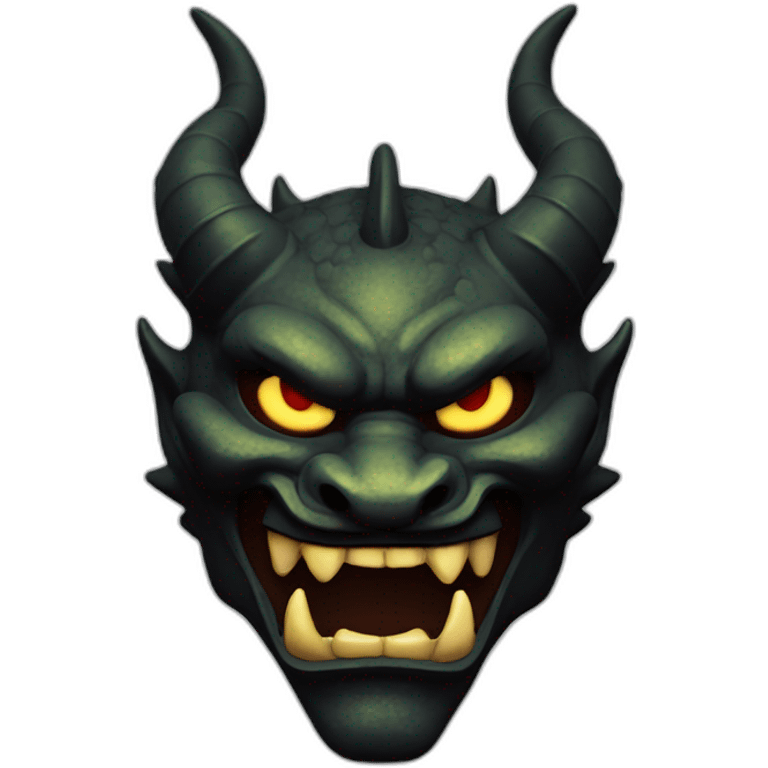 oni shadow dragon japanese mask emoji