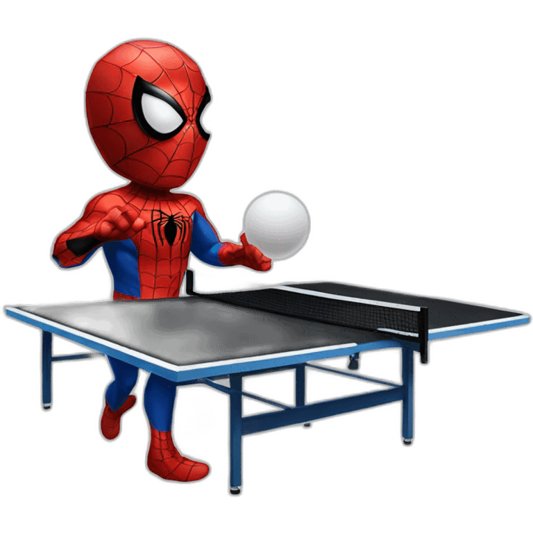 spiderman playing ping pong emoji