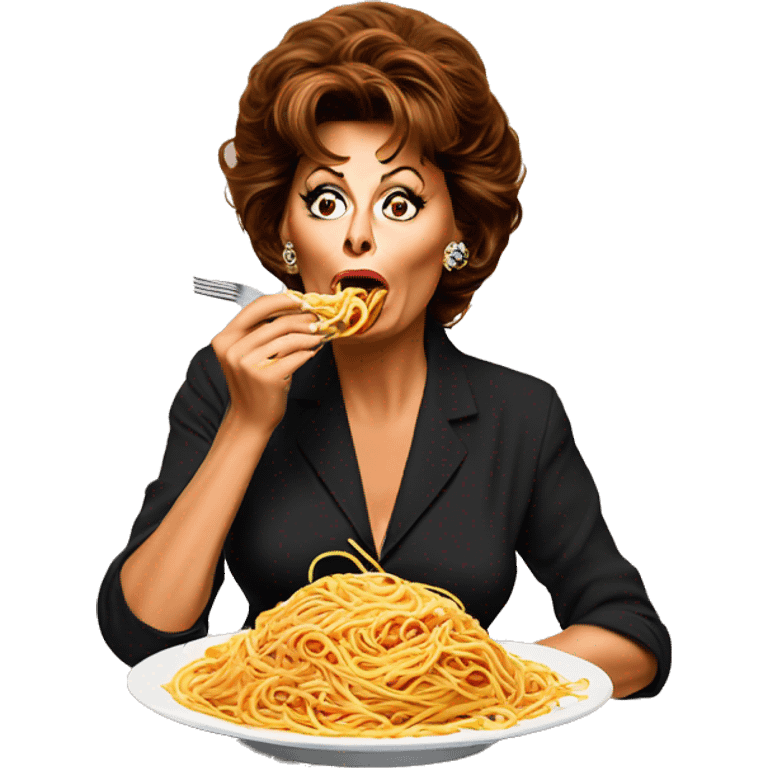 Sophia Loren eating spaghetti emoji