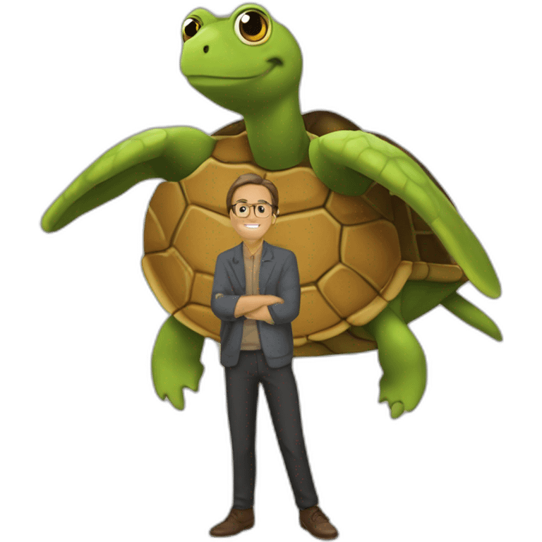 Emanuel marcon sur une tortue emoji