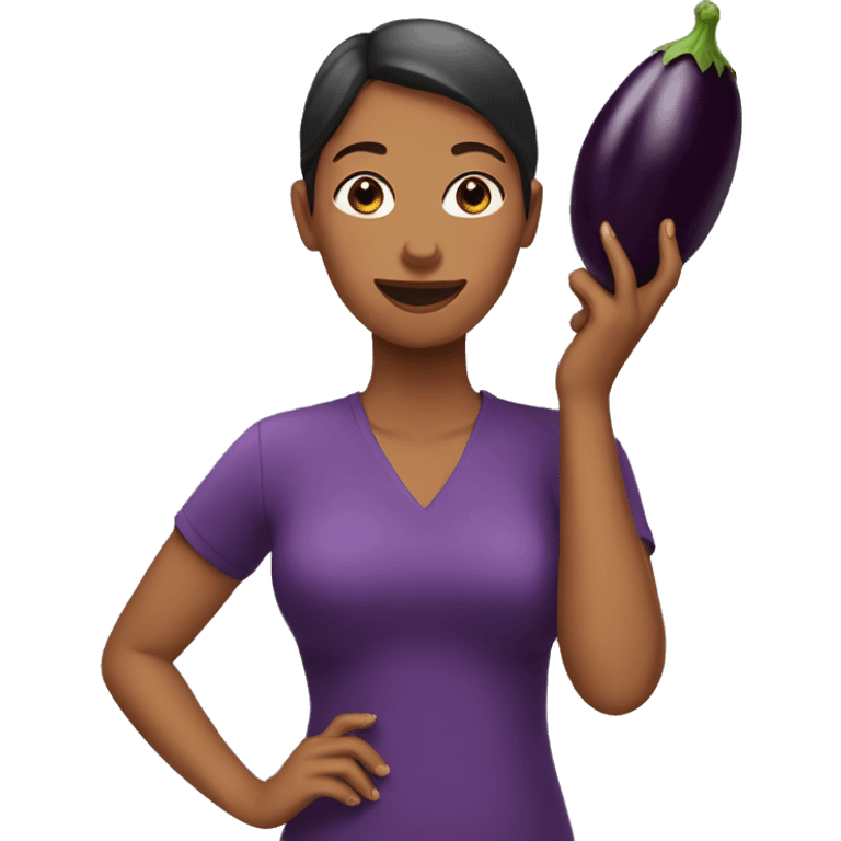 women holding eggplant  emoji