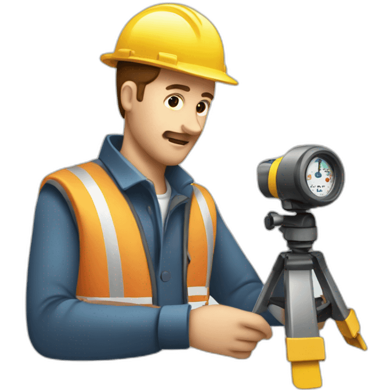 surveyor looking into a tacheometer emoji