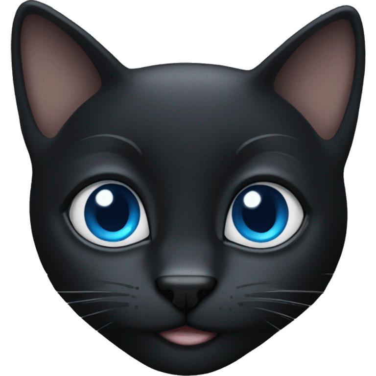 Black cat blue eyes emoji