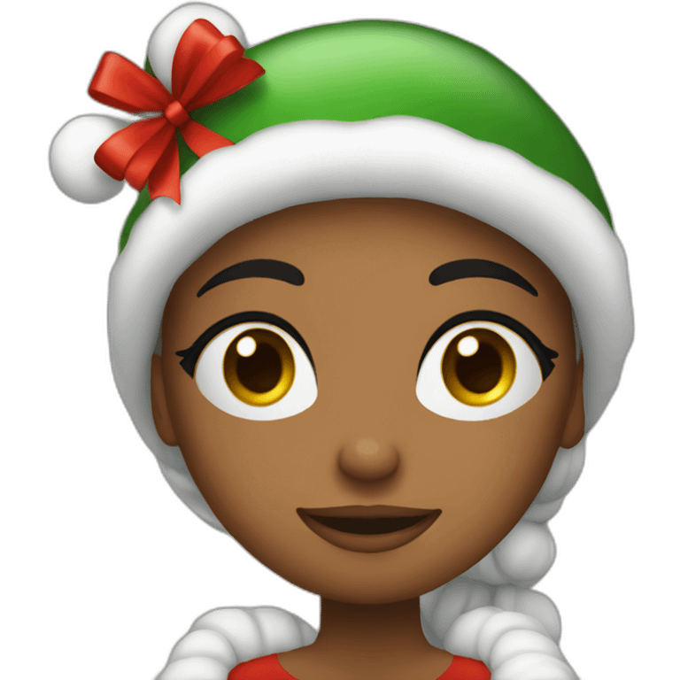 Christmas girl on the bed emoji