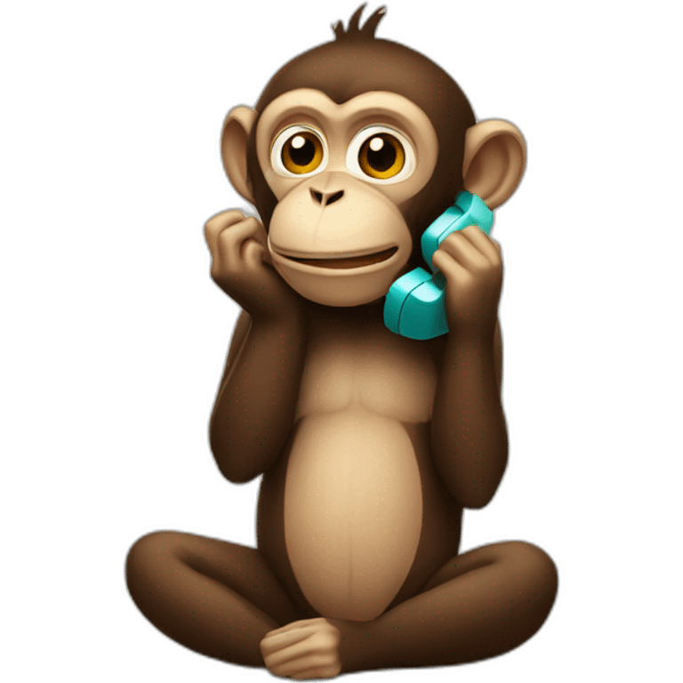 monkey talking on phone emoji