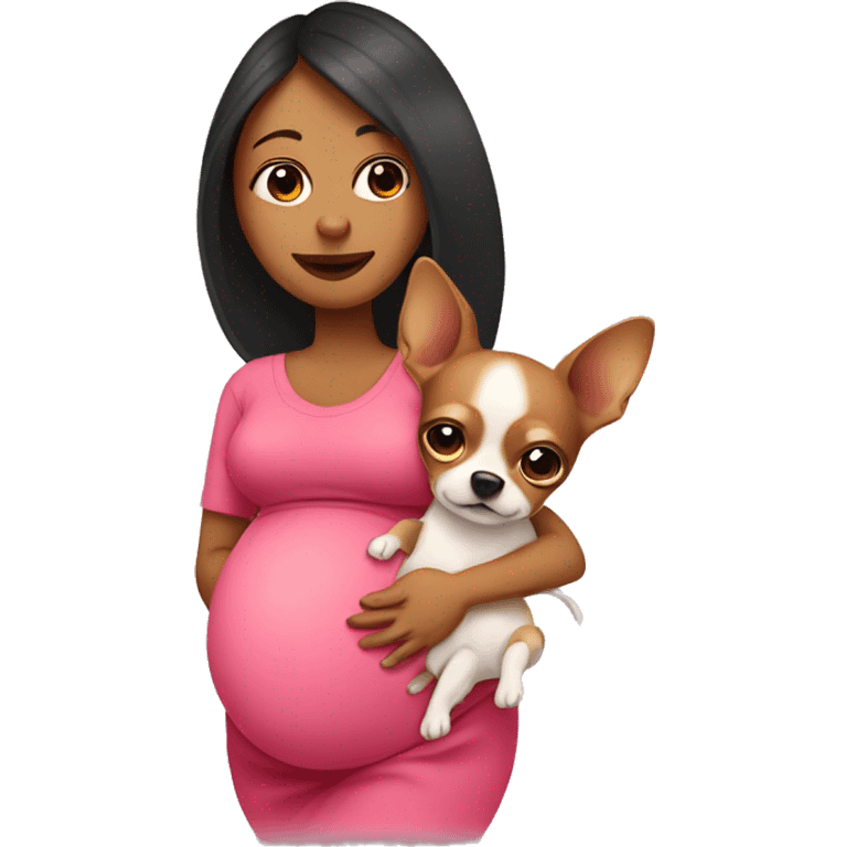 pregnant lady with chihuahua emoji