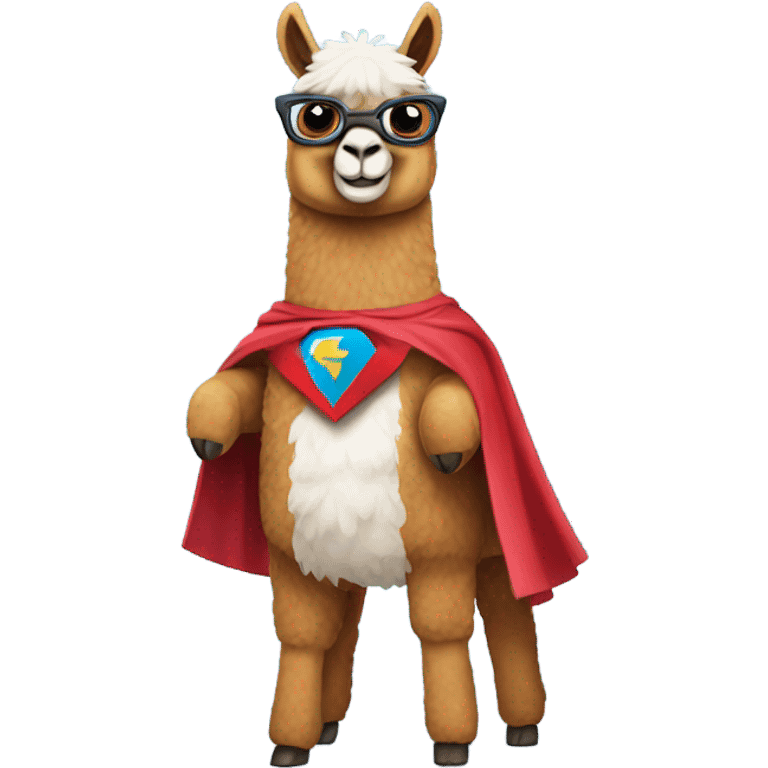 Llama wearing superhero cape emoji