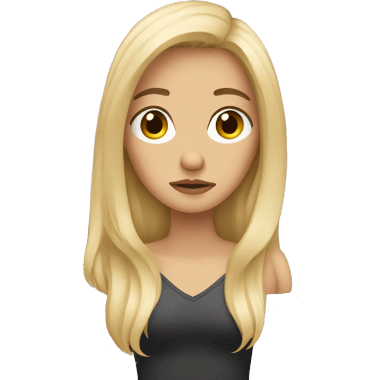 Long hair Blonde disappointed  emoji