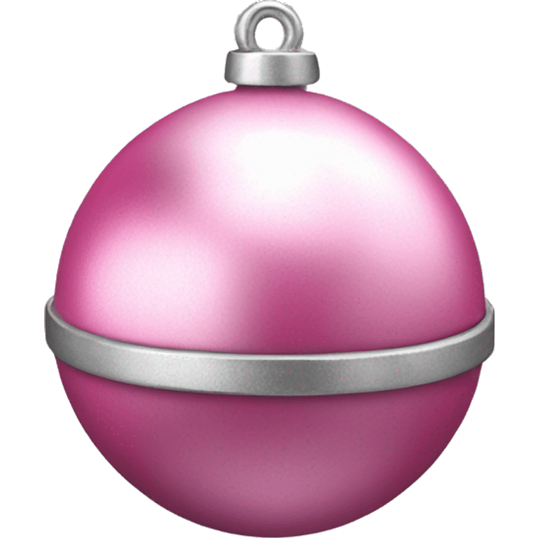 Realistic pink And silver metallic globe sleigh bell. emoji