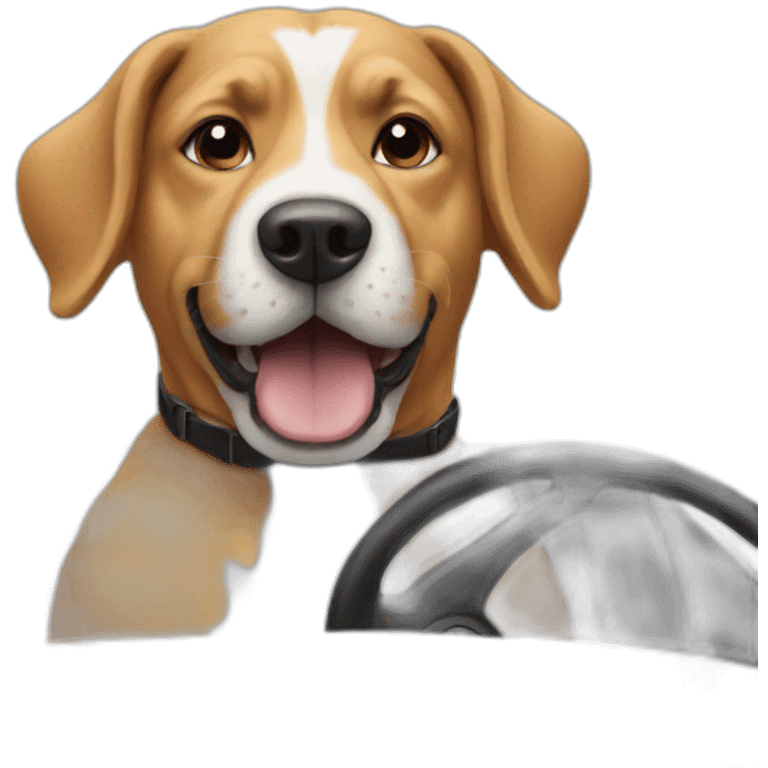 dog driving  emoji