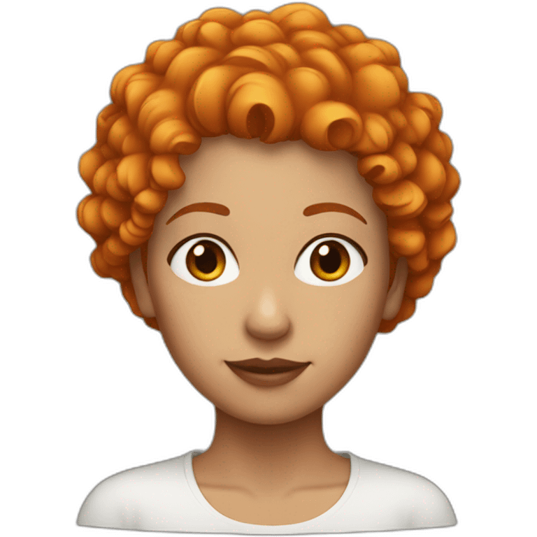 Woman with very short orange Curly hair emoji