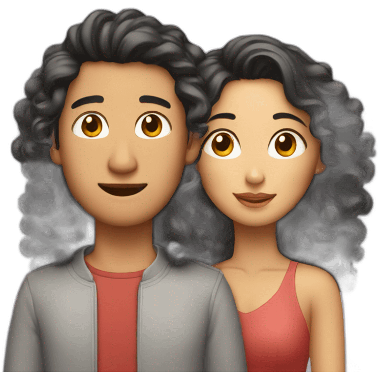 a couple (1st asian woman and 2nd man with curles) emoji