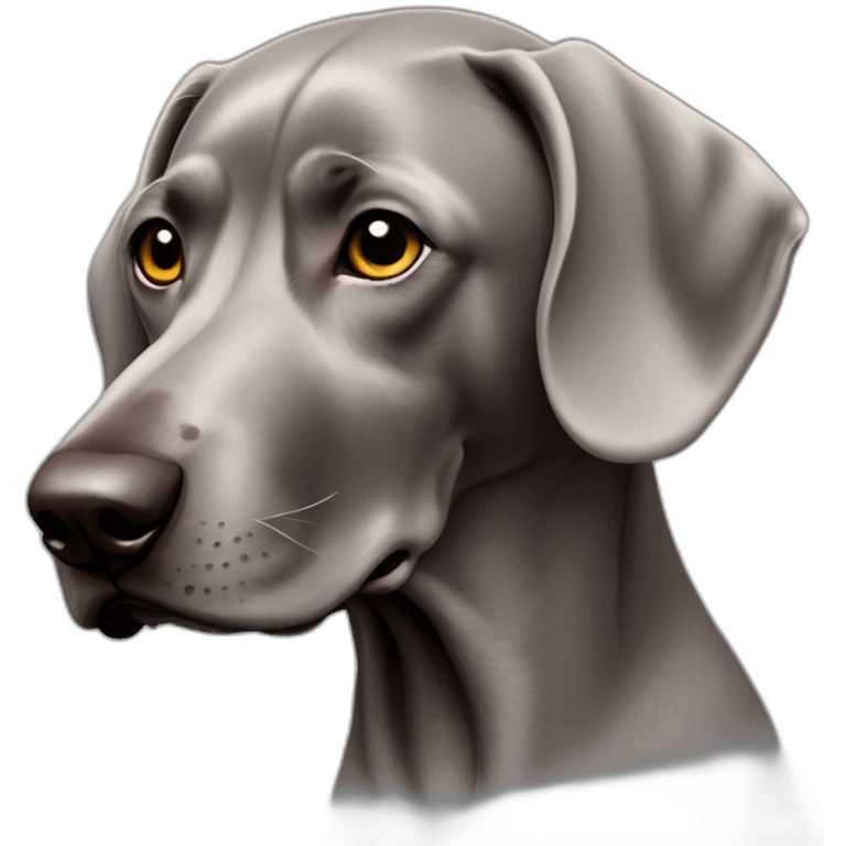 shorthair weimaraner head 3/4 profile emoji