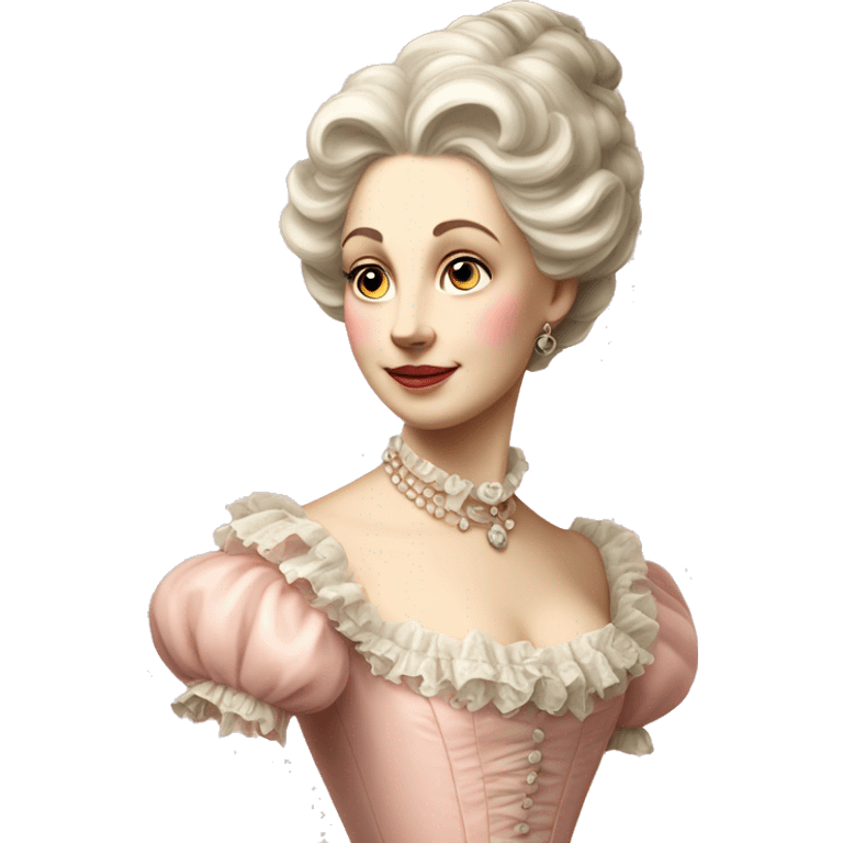 vintage rococo white woman in a light pink gown  emoji