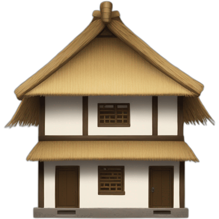 a simple house with a thatched roof in the Chinese style emoji