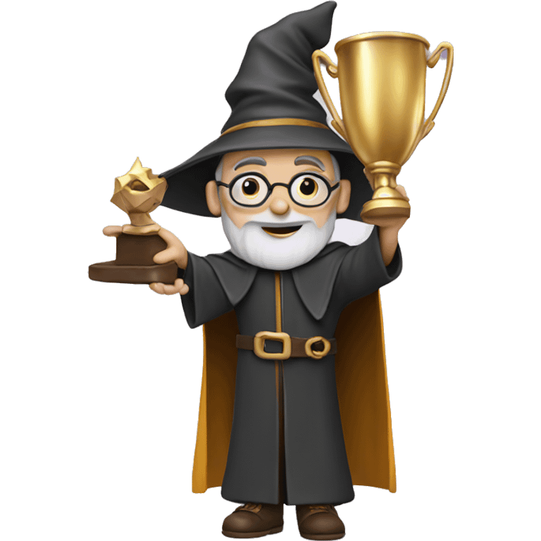 Wizard with trophy emoji