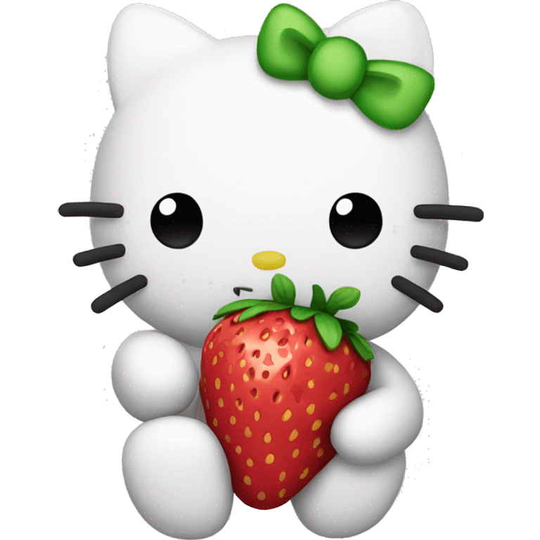 hello kitty holding strawberry  emoji