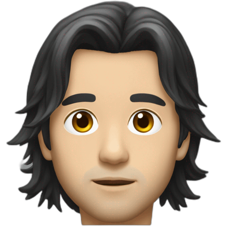 Orelsan black hairs with a White streak  france emoji