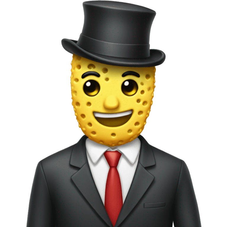 Sponge wearing a suit emoji