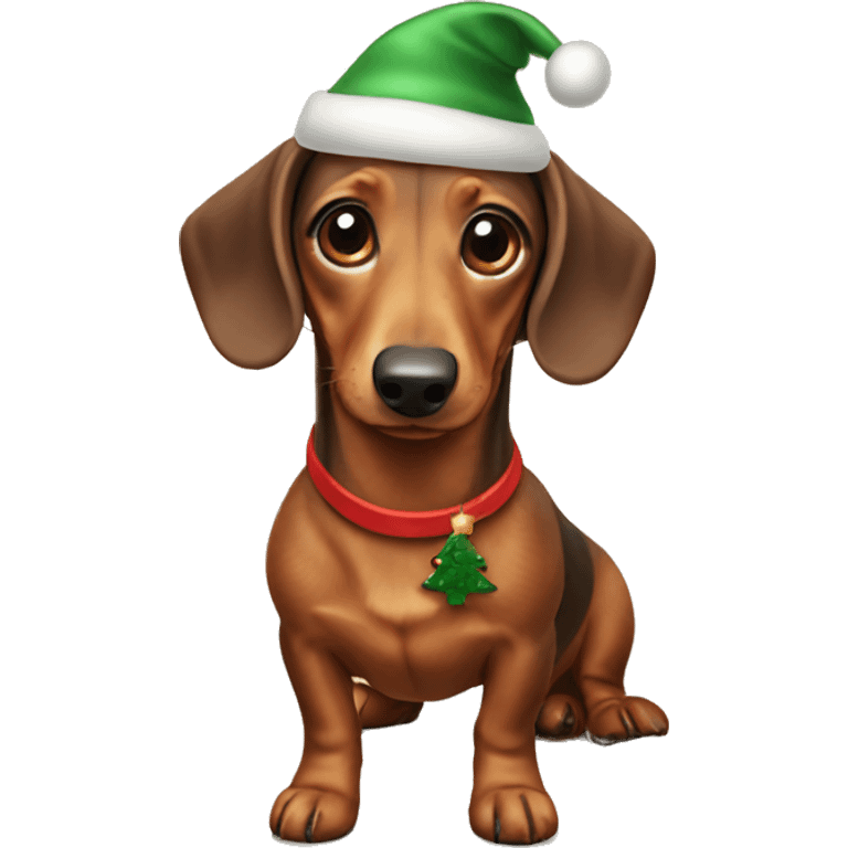 Christmas dachshund emoji