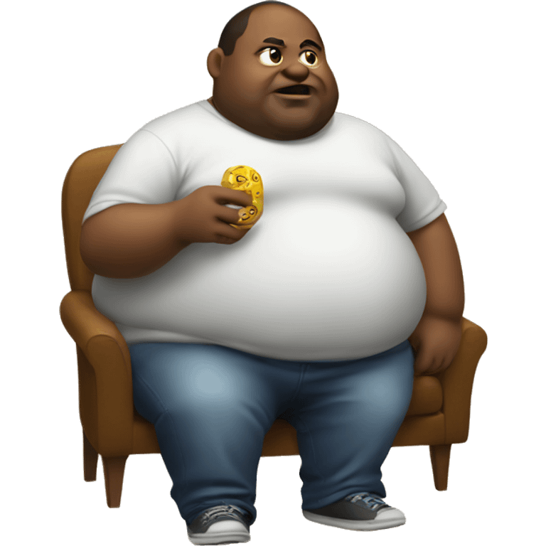 Fat man playing games emoji