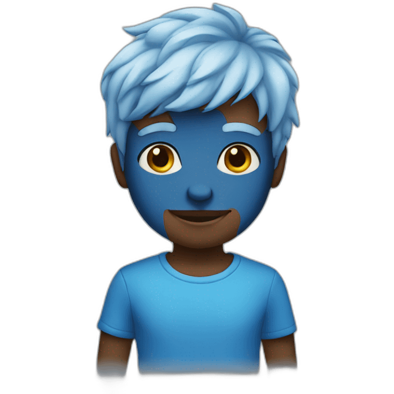 Boy blue skin emoji