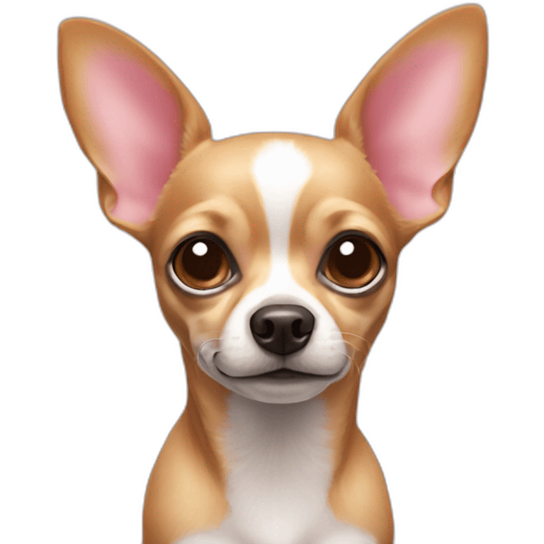 chihuahua with a pink nose and big ears emoji