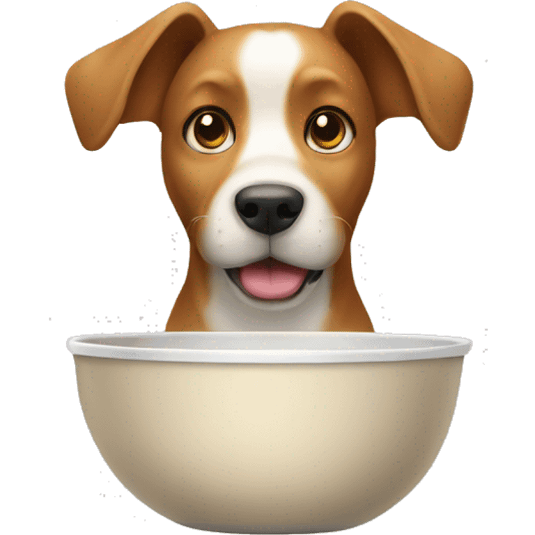 Dog with bowl emoji