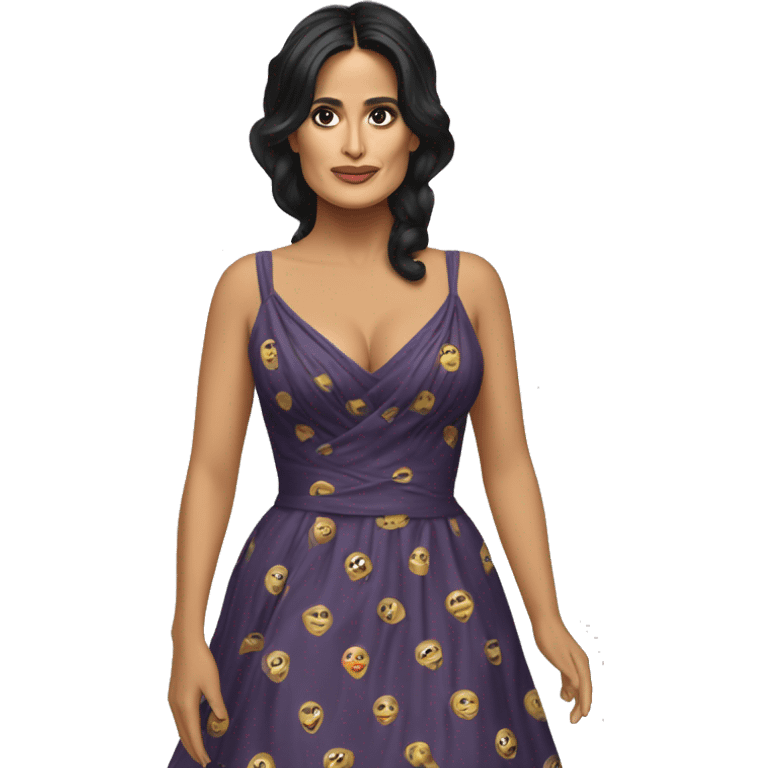 Salma Hayek in a dress emoji