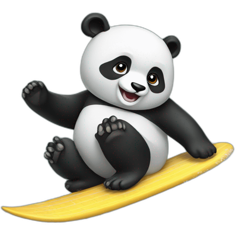 Panda surfing  emoji