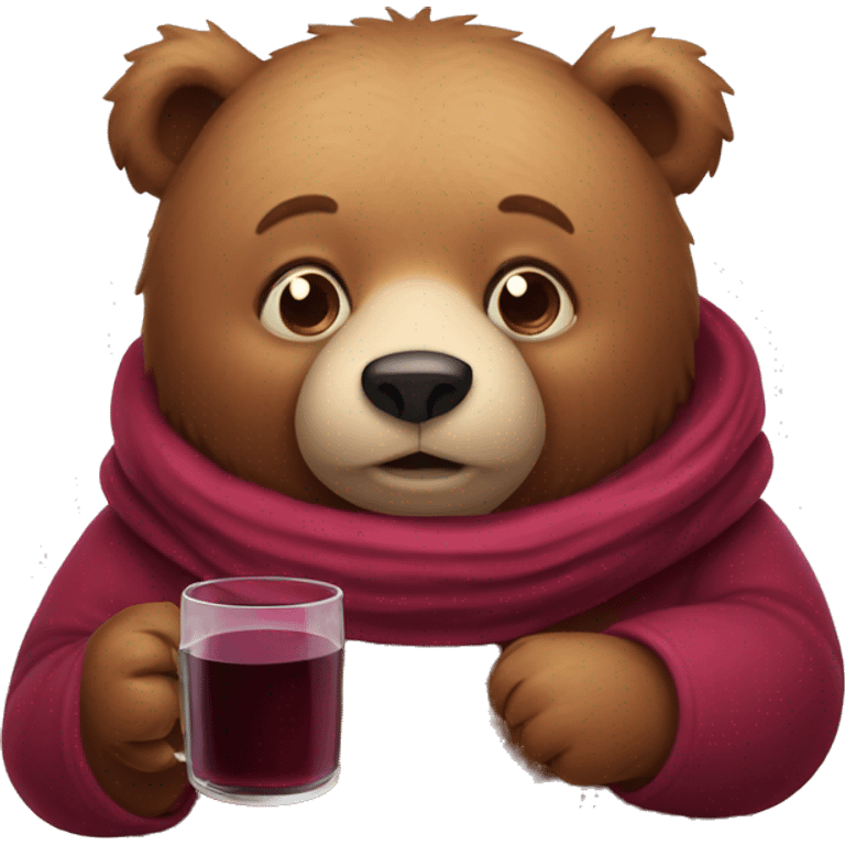 Bear with mulled wine  emoji