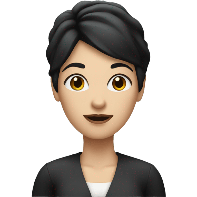 White woman with short black hair holding plunger  emoji