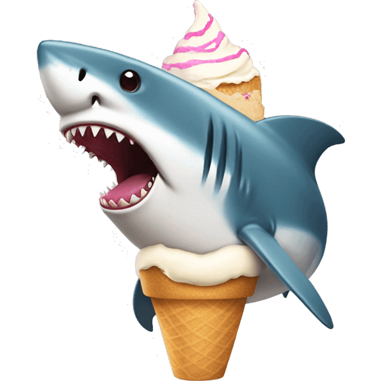 Shark with  a ice cream emoji