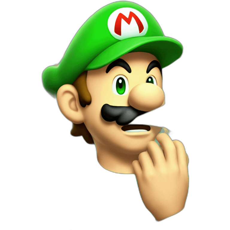 Mario bros sneezing at Luigi face emoji