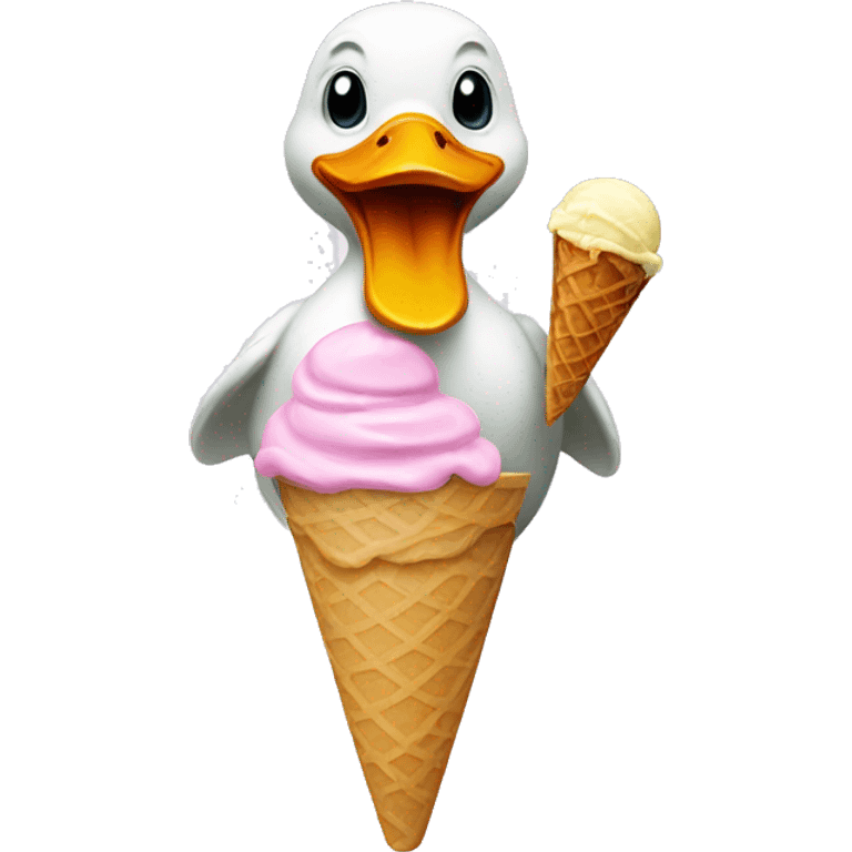  Duck eating ice cream  emoji