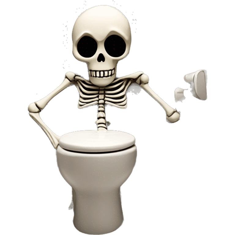 Skeleton in skibid rizz toilet emoji