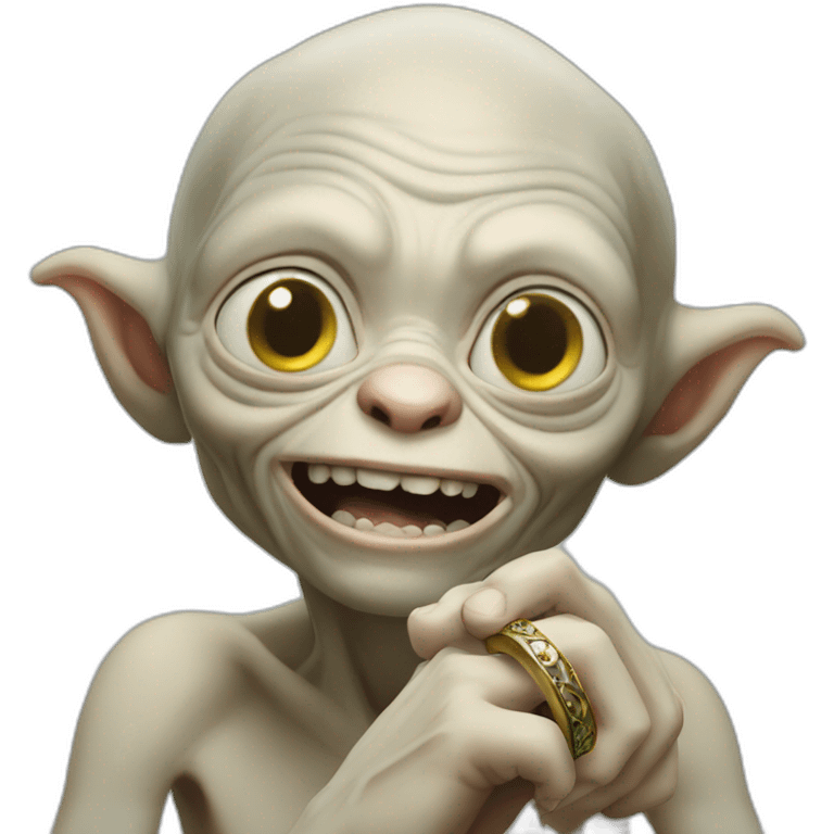 Gollum holding the ring emoji