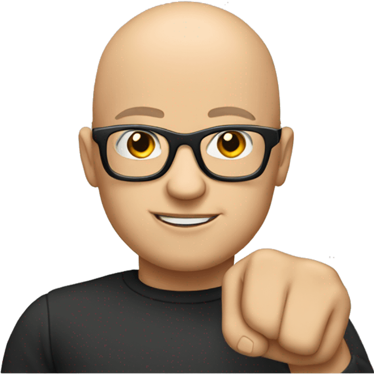 Bald person with glasses raising fist emoji