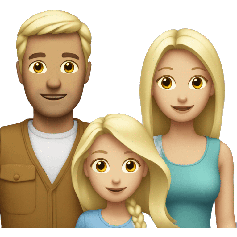 Create Family. Mother (blond), father, two blond Girls  emoji