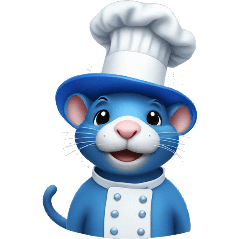 Blue rat in chefs hat emoji