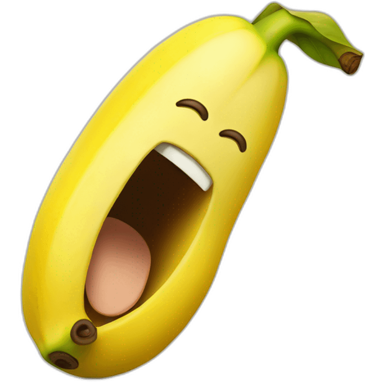 A banana singing emoji