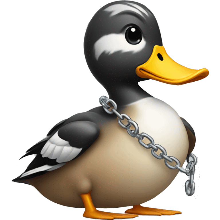 Duck wearing a chain emoji